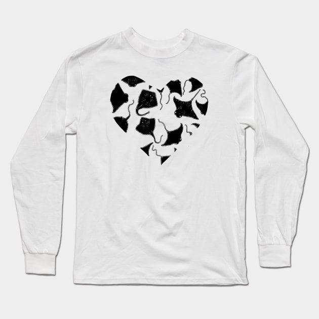 Stingray Heart Long Sleeve T-Shirt by Ava Ray Doodles